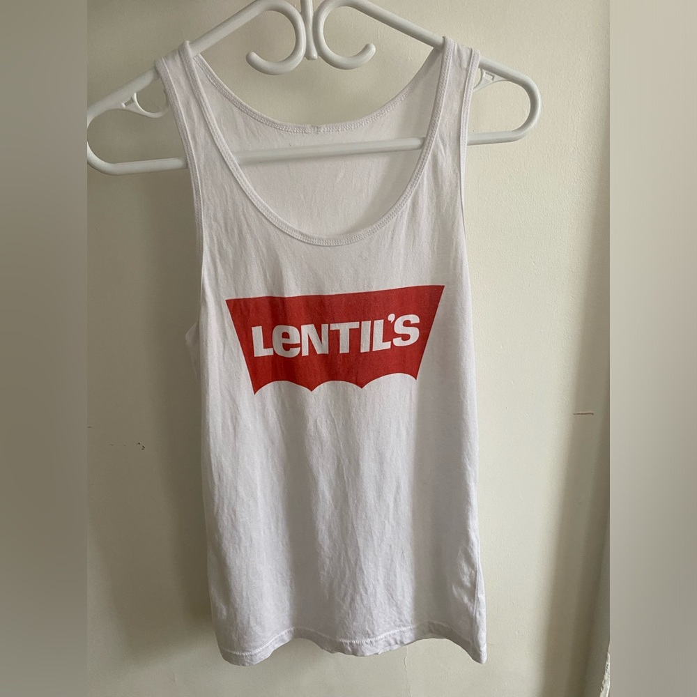 Lentils muscle tank top - Levi’s parody